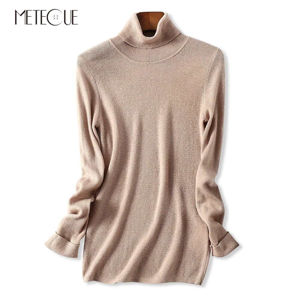 

Thin Skin-friendly 100% Cashmere Tight Pullover Women Sweater Turtleneck Long Sleeve Knitted Womens Sweaters Autumn Winter 2018