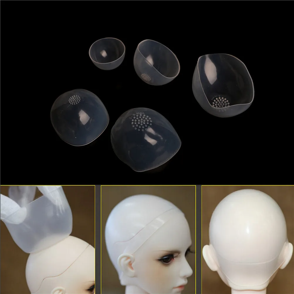 

1Pc Doll Accessories Head Clear Silicone Wig Cap Protection Cover for 1/6 1/4 1/3 BJD doll