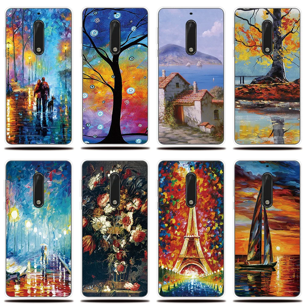 

Silicone Case For Nokia 1 2 3 5 6 7 8 X5 X6 X7 Cover Oil Painting Patterned For Nokia 2.1 3.1 5.1 6.1 7.1 8.1 Plus Phone Case