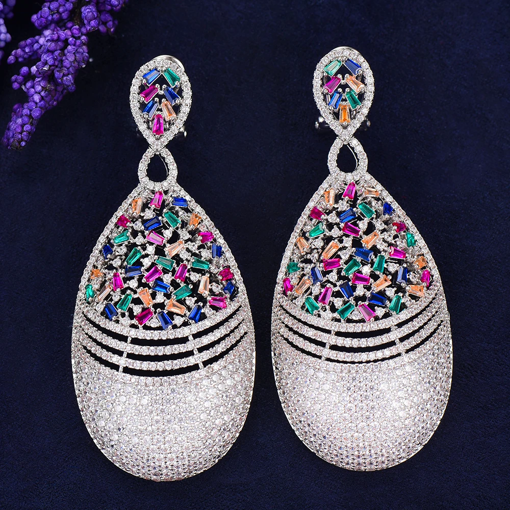 

GODKI 62MM Luxury Spring Lo Dangle Earrings For Women Wedding Cubic Zircon Crystal CZ Dubai Bridal Earrings Fashion Jewelry 2019