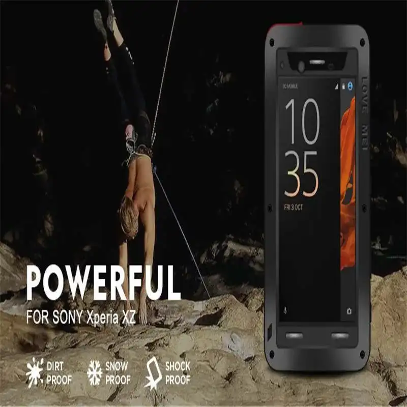 

Powerful Love Mei Shockproof Aluminum Metal case for Sony Xperia XZ Anti Fall case for Sony XZ