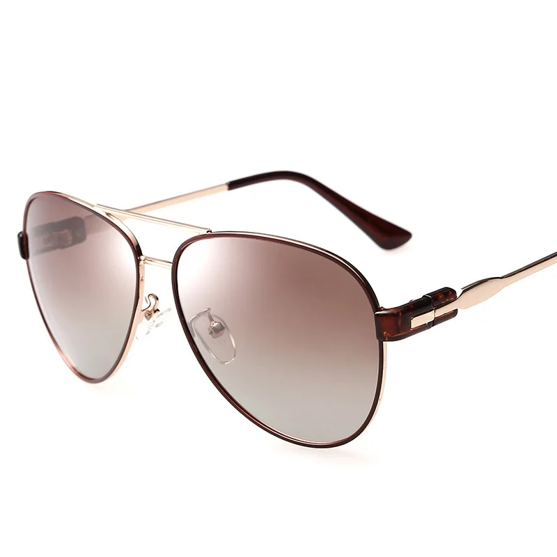 

Cubojue Women's Polarized Sunglasses Aviation Brown White Sun Glasses for Ladies Brand Design Classic Pilot Luxury Female UV400