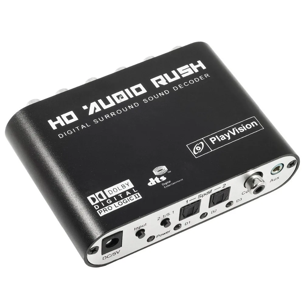 Digital to Surround Analog Audio Decoder 2.1/5.1 Channel DTS/AC-3 Sound Decoder DTS/AC3 to 5.1 Stereo Audio Decoder
