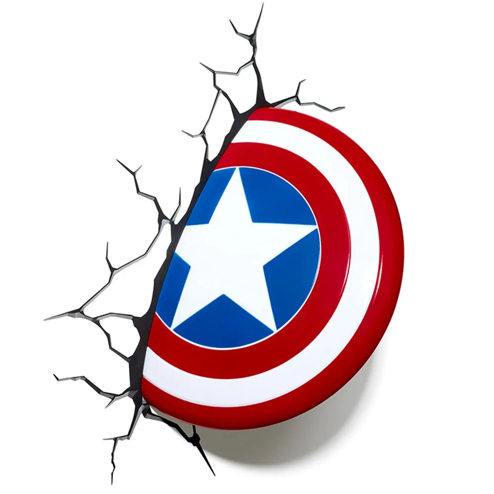 Marvel Мстители 3D светодиодный настенный светильник для спальни, гостиной, креативная новинка, ночник для Железный человек Человек-паук Халк Капитан Америка - Испускаемый цвет: Captain America