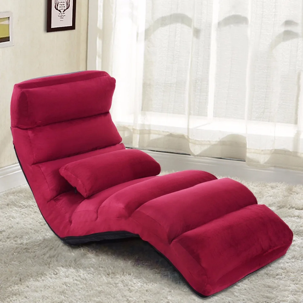 Giantex Folding Lazy Sofa Chair Stylish Sofa Couch Bed Lounge Chair W/Pillow Home Furniture HW53981WN