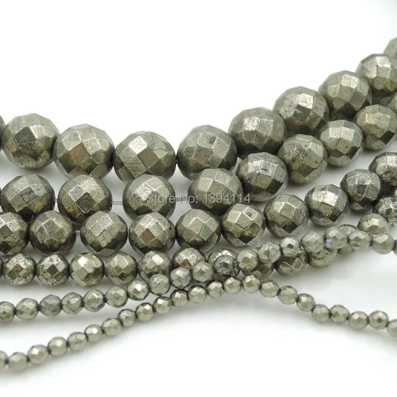 Filo Di Perle Grezze In Pirite Naturale – Facetate 8mm – Fatte A Mano – GEM-inside