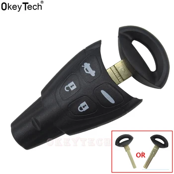 

OkeyTech Car Styling High Quality 4 Button Replacement Remote Key Shell Fob Case For Saab 9-3 93 2003-2007 Car-cover Uncut Blade