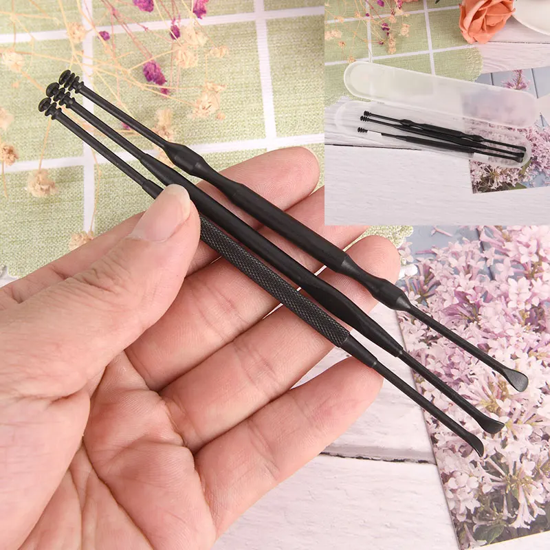 

3pcs/box Stainless Steel Ear Pick Double-ended Earpick Ear Wax Curette Remover Ear Cleaner Earpick Spoon Clean Ear