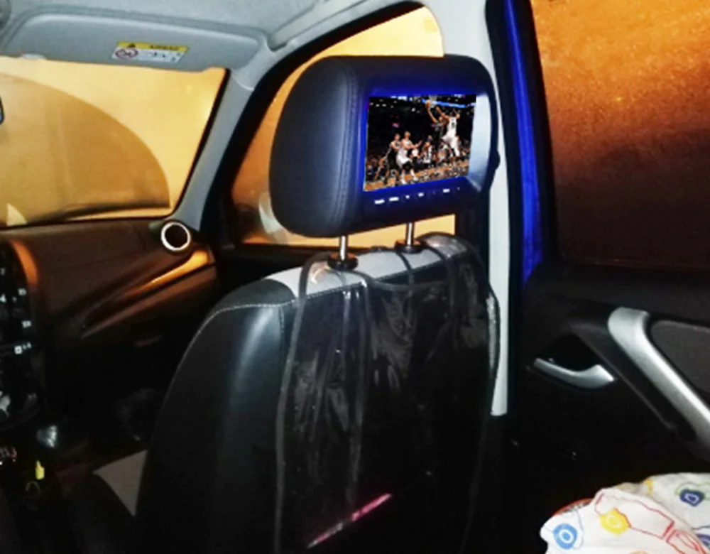 Автомобиль заднего сиденья Развлечения 7 дюймов TFT цветной ЖК-подголовник DVD мониторы вход радио AV монитор для автомобиля аудио dvd-плеер