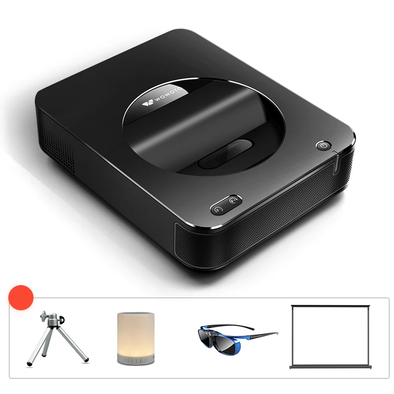 WOWOTO Bluetooth Projector Electric Focus 4K Resolution Wi-Fi Projector 600ANSI LED Portable HD for Home Cinema Window System S6