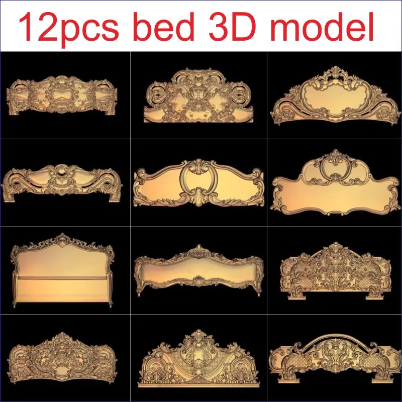 12pcs/set bed 3D Model STL relief for cnc STL format 