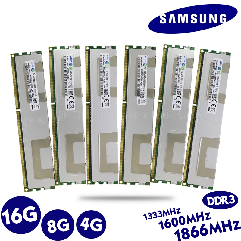 

Samsung x79 x58 RAM 4GB DDR3 PC3 1333MHz 1600Mhz 1866Mhz 4G 2011 1333 1600 1866 radiator REG ECC server memory 8G 16G 8GB 16GB