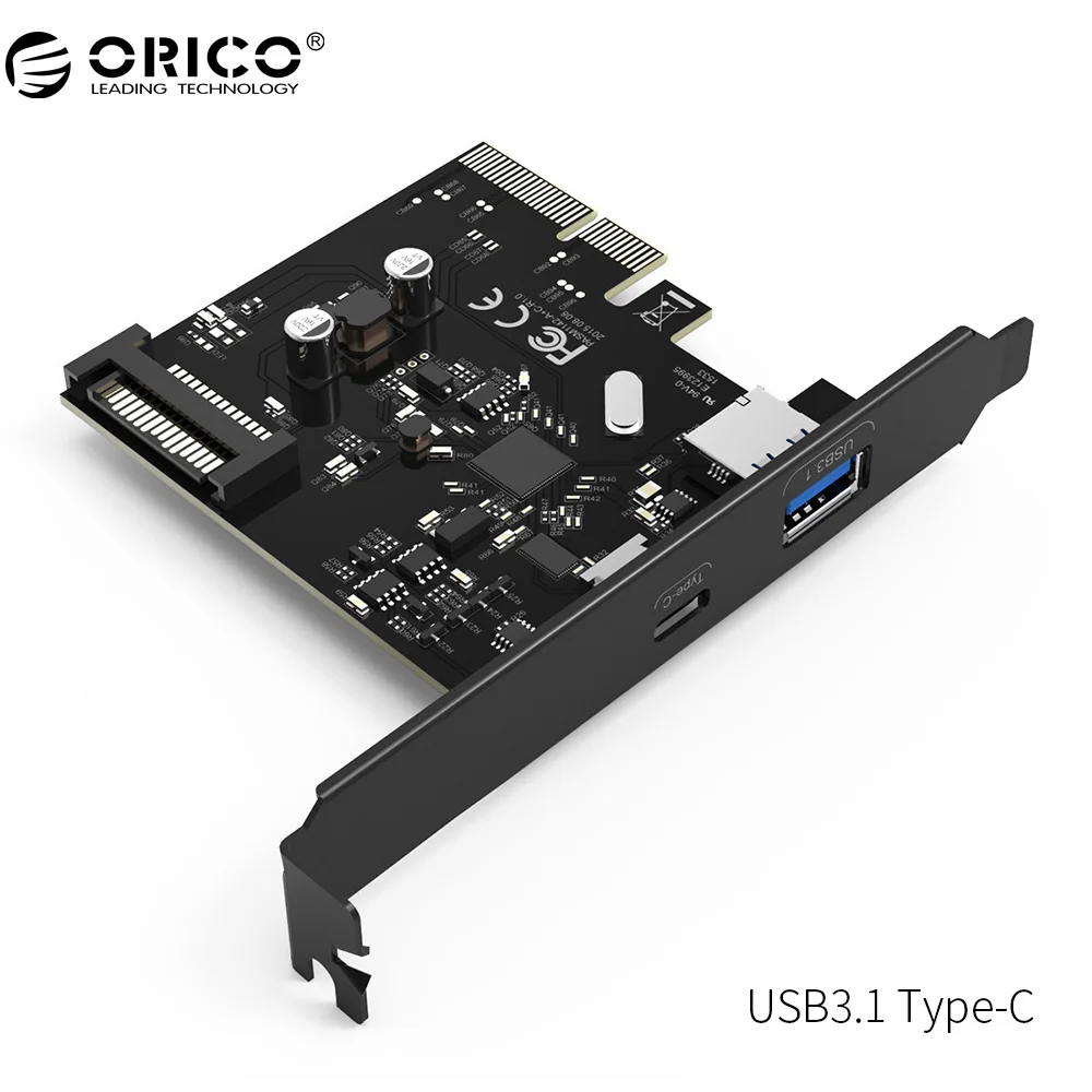ORICO PA31 AC настольный компьютер 2 Порты и разъёмы PCI E на USB3.1 Тип C Dual сетевая карта