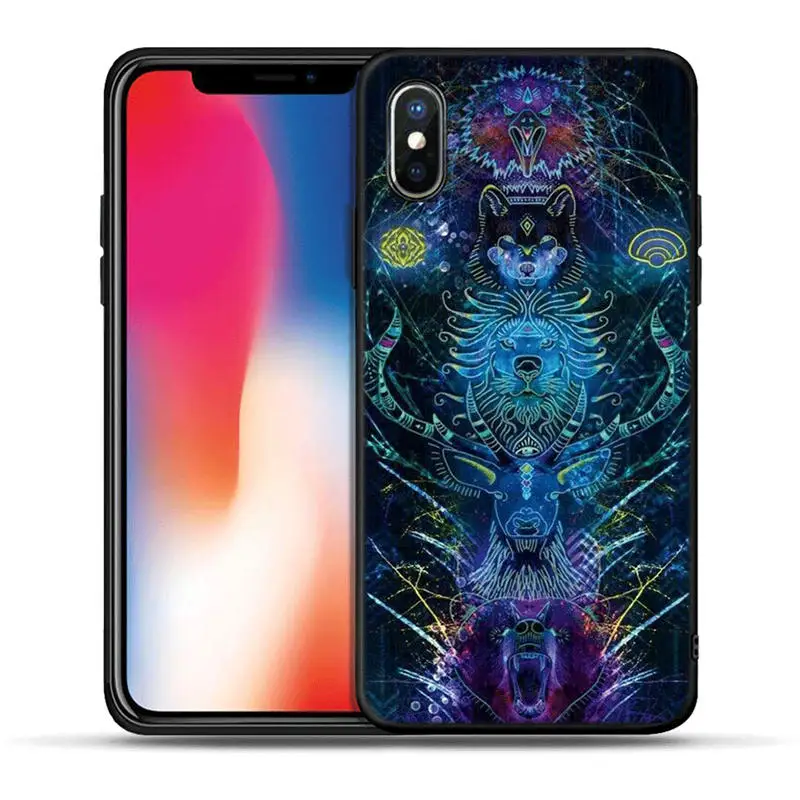 Крутой лев тигр Обезьяна Животное черный чехол ТПУ для iPhone X XR XS Max 8 7 6 6S Plus 5 5S SE Силиконовая задняя крышка Coque Fundas Etui - Цвет: H1255