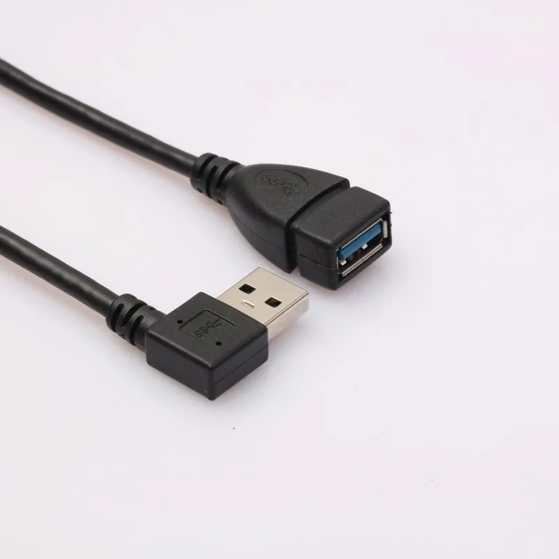 Универсальный USB 3,0 под прямым углом 90 градусов кабель-удлинитель штекер к женскому адаптеру