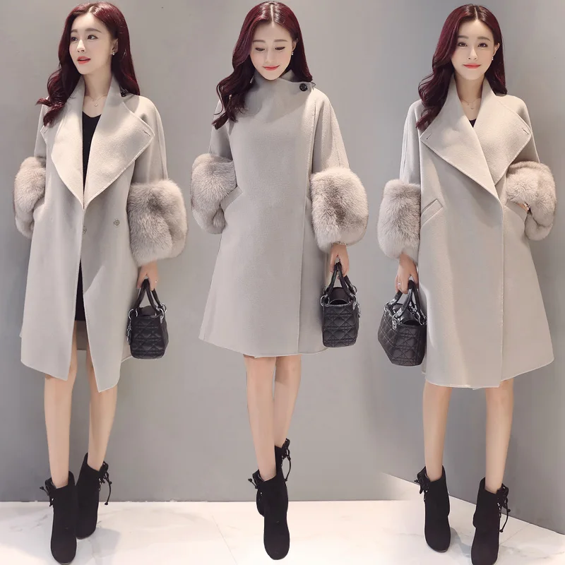 Spring Autumn Winter font b Women s b font Wool font b Coat b font Solid