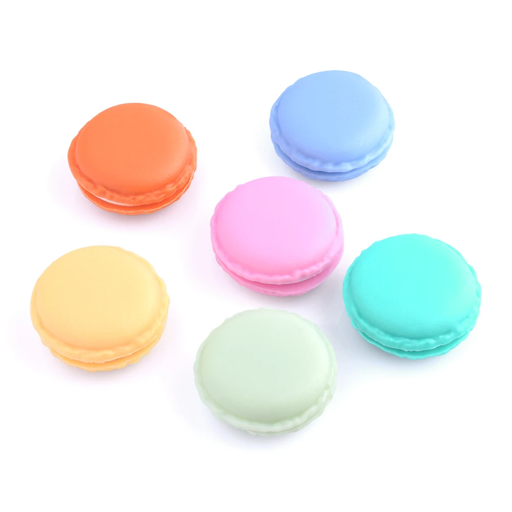 

Lovely PP + TPE Mixed Macaron Cake Shape Earrings Ring Necklace Jewelry Storage Display Boxes Mini Macarons Gift Package Box