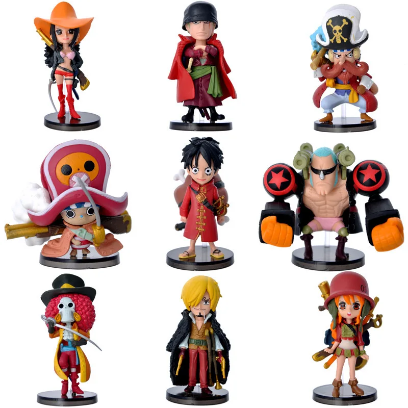 9 pcs One Piece anime chiffres pvc jouet de voiture accessoires décoration(China (Mainland