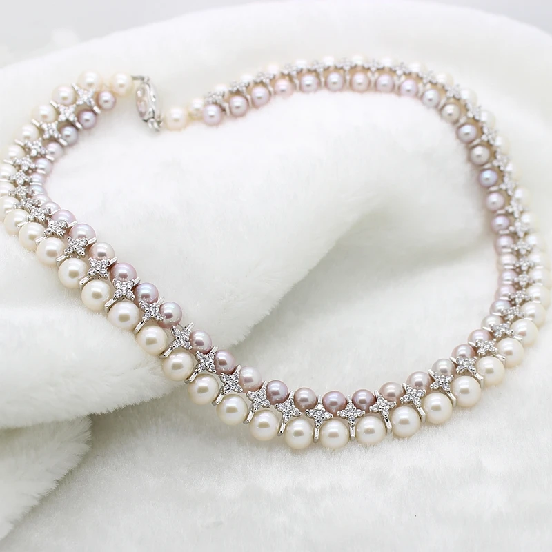 Buy Customized Pearl Necklace Multi strand Choker 100 Natural Freshwater Pearl