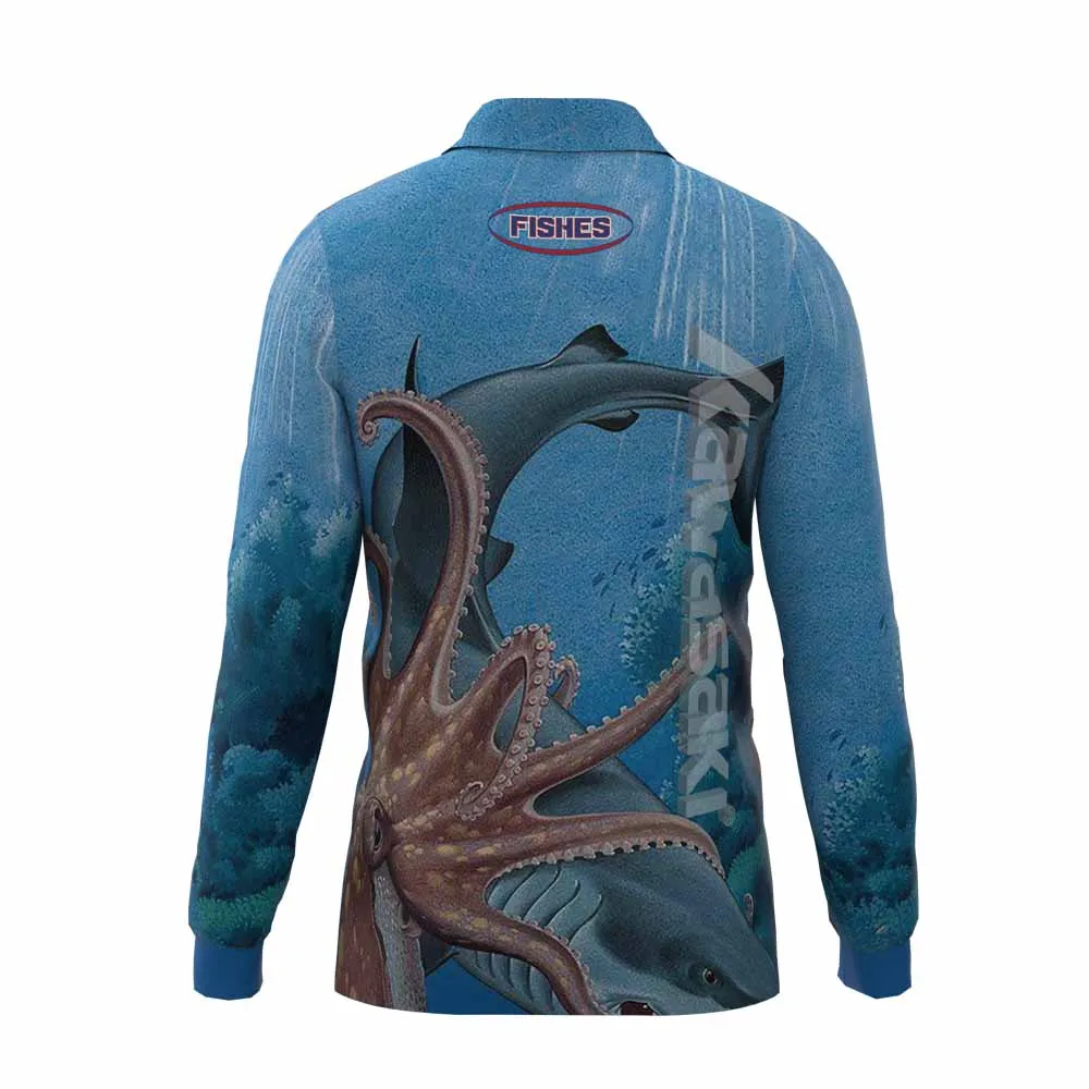 Новая футболка для рыбалки, стильная повседневная футболка с цифровым 3D принтом рыбы, мужская и женская футболка, летняя футболка с длинным рукавом и пуговицами