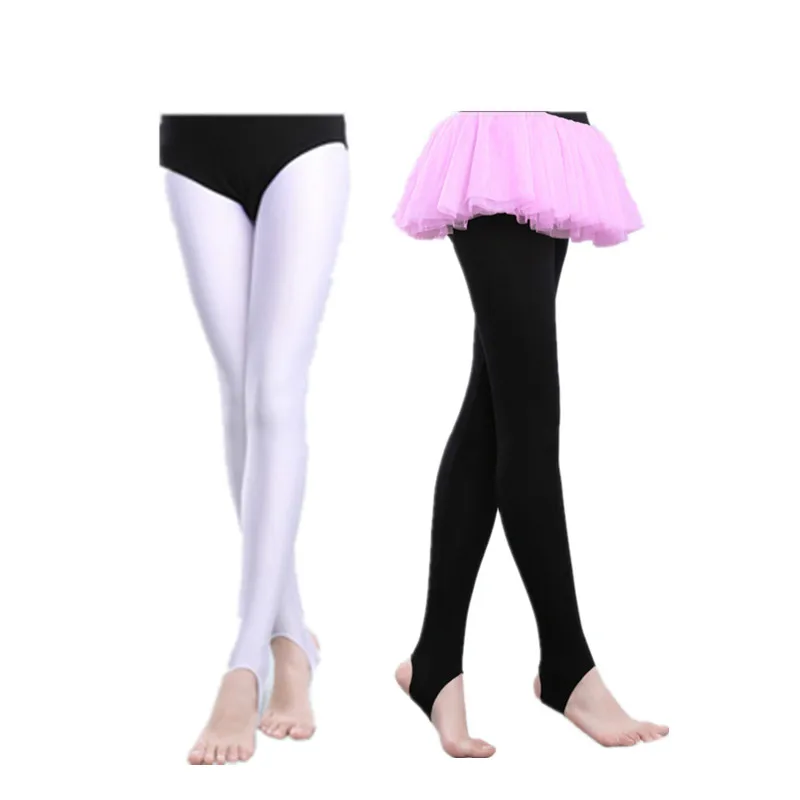 Kids Girls Ballet Stirrup Tights Pantyhose Stockings Dance Leggings ...