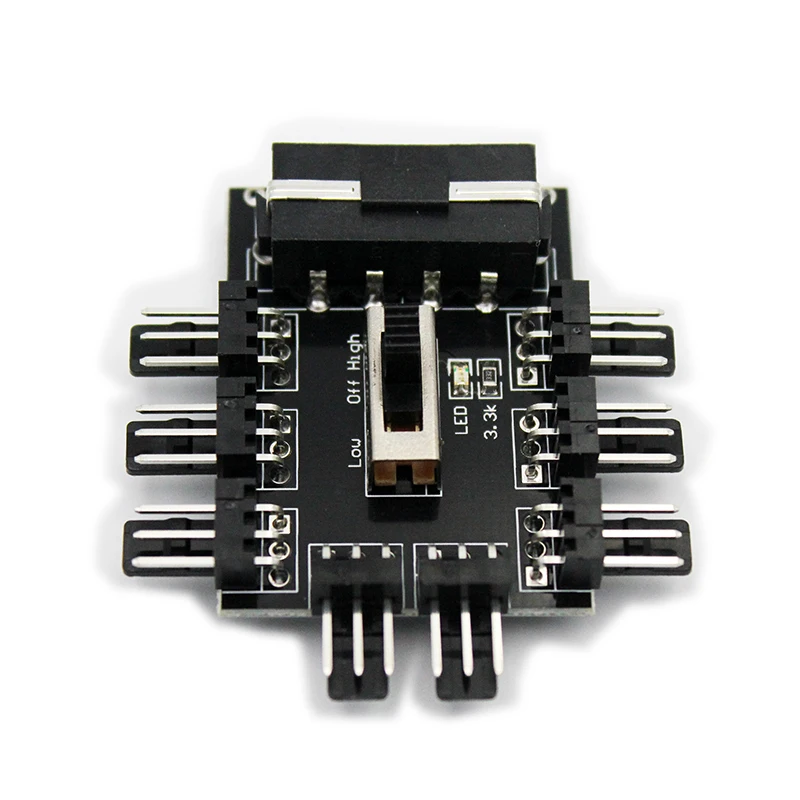 computer 1 to 8 4Pin Molex Cooler Cooling Fan Hub Splitter Cable PWM 3Pin Power Supply Speed Controller Adapter For PC Mining