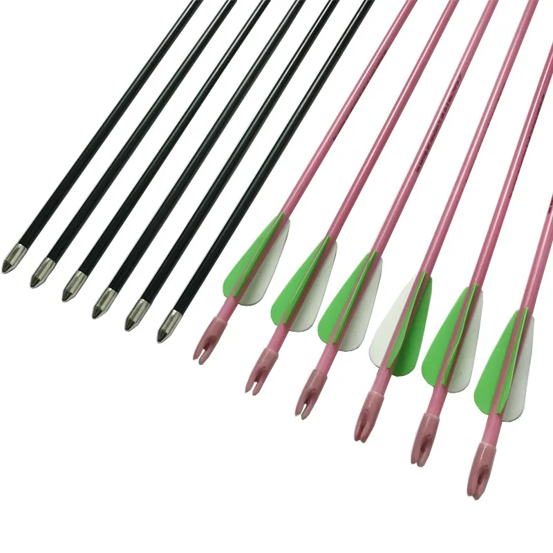 Crianças de Tiro com Arco Prática de Treinamento para Recurvo Flecha de Fibra de Vidro Flecha Espinha Arco 6 Pcs 300
