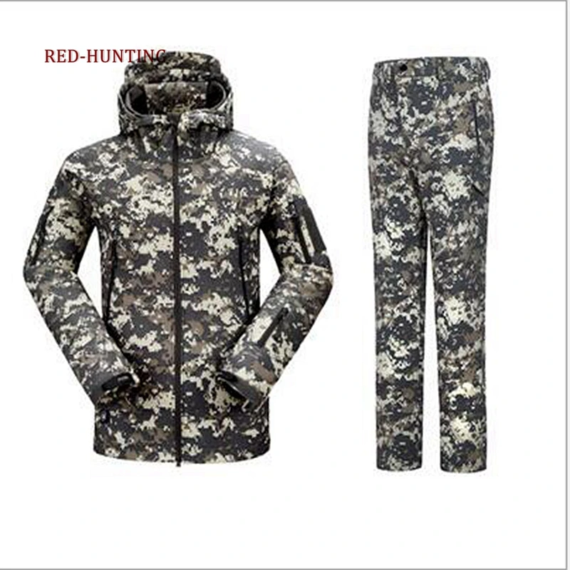 Мужская охотничья одежда куртки+ брюки для охоты на открытом воздухе Камуфляж Мультикам для охоты армии США военный тактический Костюм