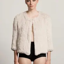 Женское пальто из натурального кроличьего меха модная куртка из натурального меха необычный многоцветный зимний мех натуральный вязаный кролик