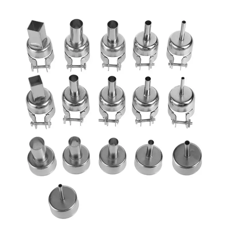 16pcs Heat Nozzle Hot Air Soldering Station Heat Gun Nozzles Tool Kits