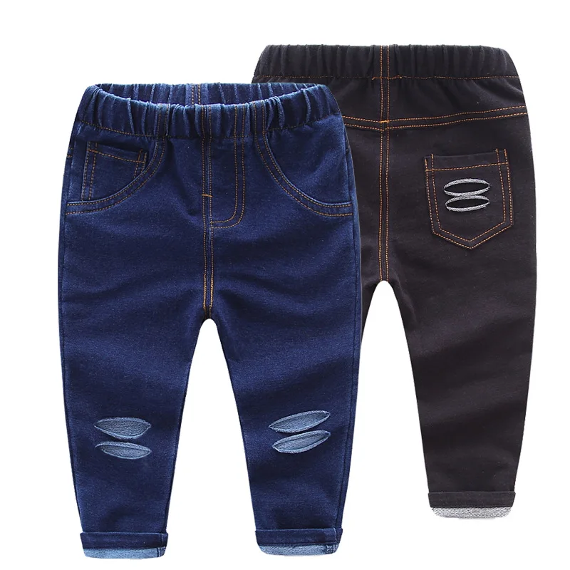 Ripped Jeans For Kids Summer Boys Fashion Legging Jeans Elastic Waist