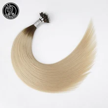 Волосы феи remy Предварительно скрепленные микро-звено человеческие волосы для наращивания ледяные светлые цвета 16 дюймов 0,8 г/локон микро бусины настоящие Remy человеческие волосы