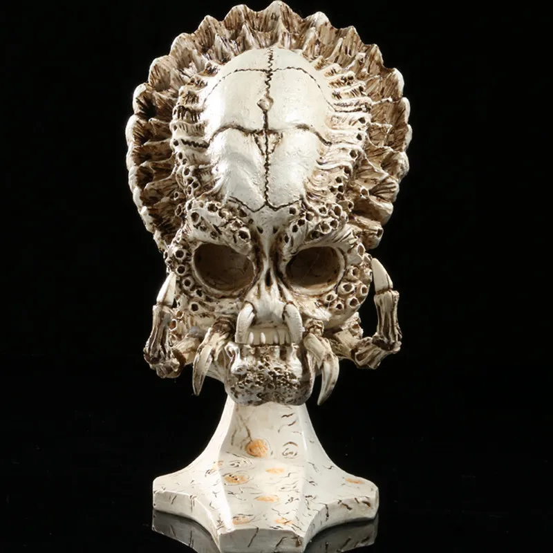 

Aliens vs Predator Sculpture Film Props Aquarium Decoration Resin Crafts DIY Painting Albuginea Skull R179