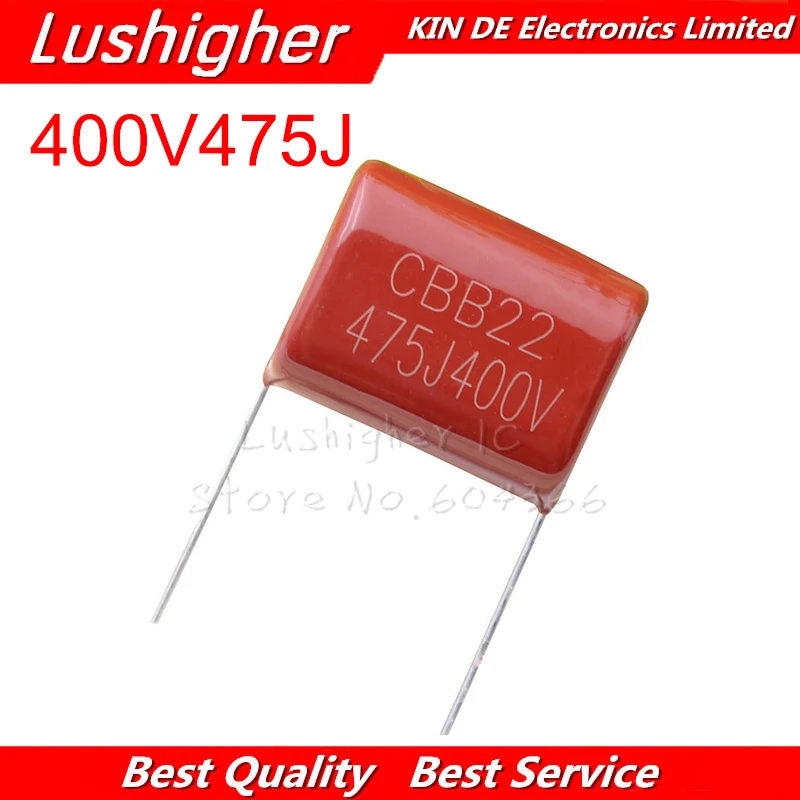 

5PCS 400V475 CBB 400V 475J 475 4.7UF Polypropylene Film Capacitor Pitch 25mm