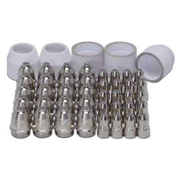 

P80 Panasonic Air Plasma Cutting Cutter Torch Consumables Plasma TIPS Nozzle Accessories 1.1mm 60Amp Plasma Electrodes 45pcs