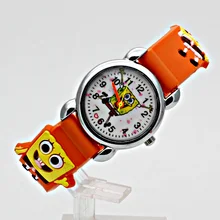 2018 Relojes Mujer Infantil Reloj мультфильм смотреть 3D Для детей Кварцевые наручные часы Губка Боб Квадратные Штаны взрыв GIF