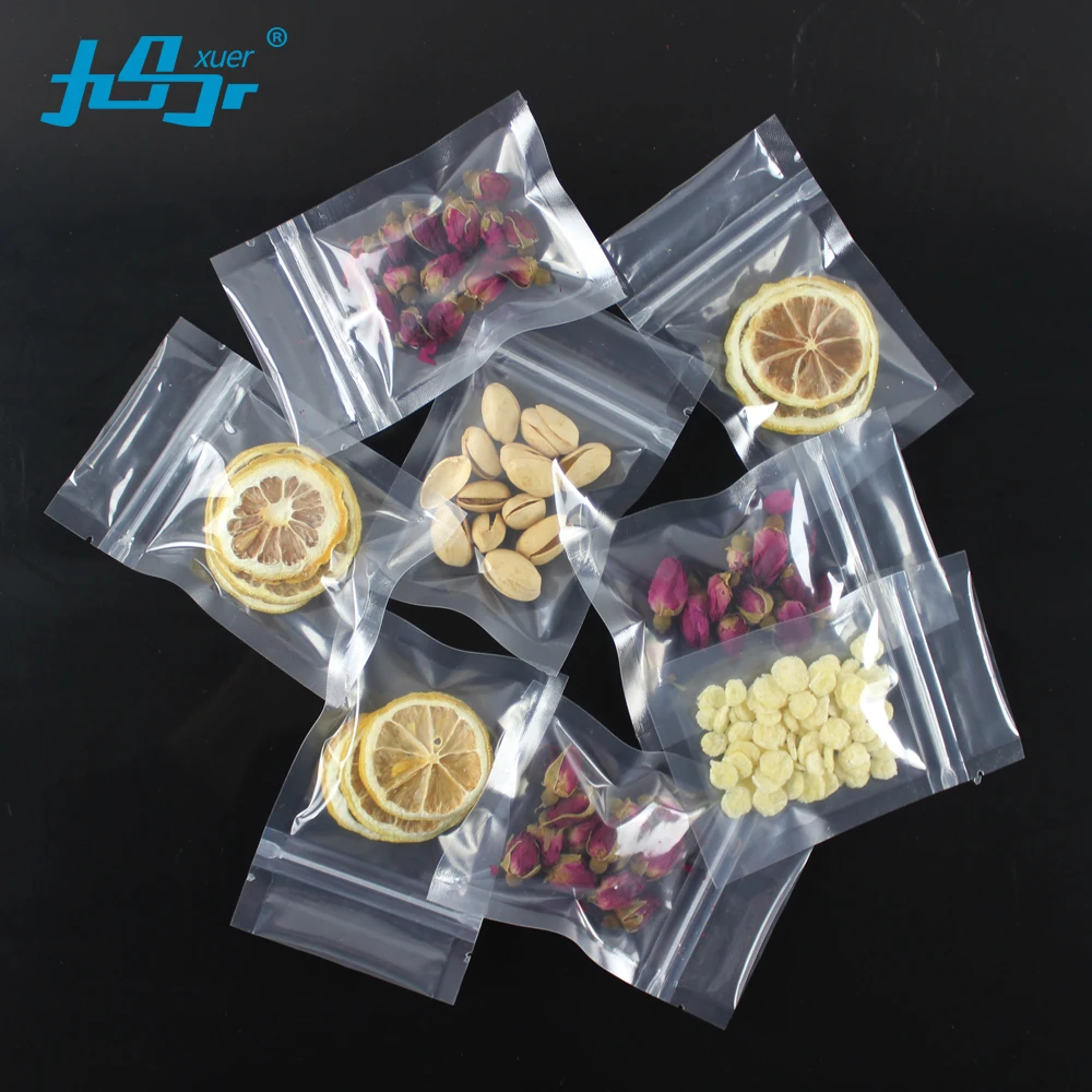 16*26CM 100pcs Food grade transparent reusable Plastic PE Zipper bag