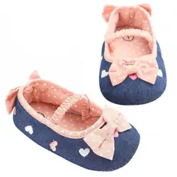 Милая одежда для малышей для девочек мягкая подошва туфли принцессы осень детская обувь первые ходоки лук Prewalker кроватки обувь 0-18 м