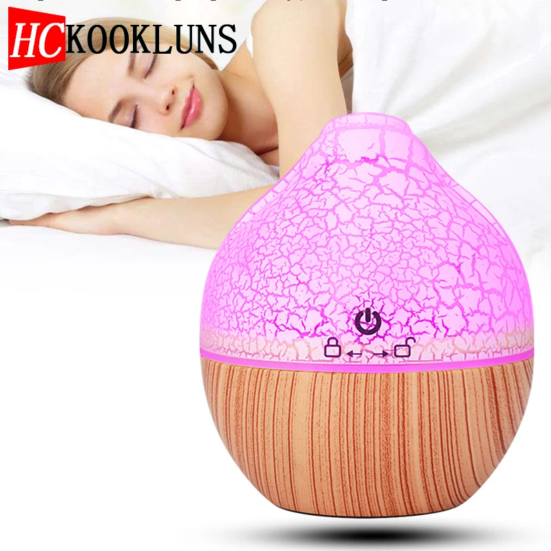 

2019 New Arrival 130ml USB Aroma Essential Oil Diffuser Mist Humidifier Wood grain 7 Color Change LED light for Office Home