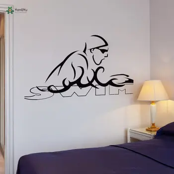

YOYOYU Wall Decal Swim Vinyl Wall Stickers Livingroom GYM Studio Decal Swimmer Swimming Water Sport Mural Interior Decor ZW201