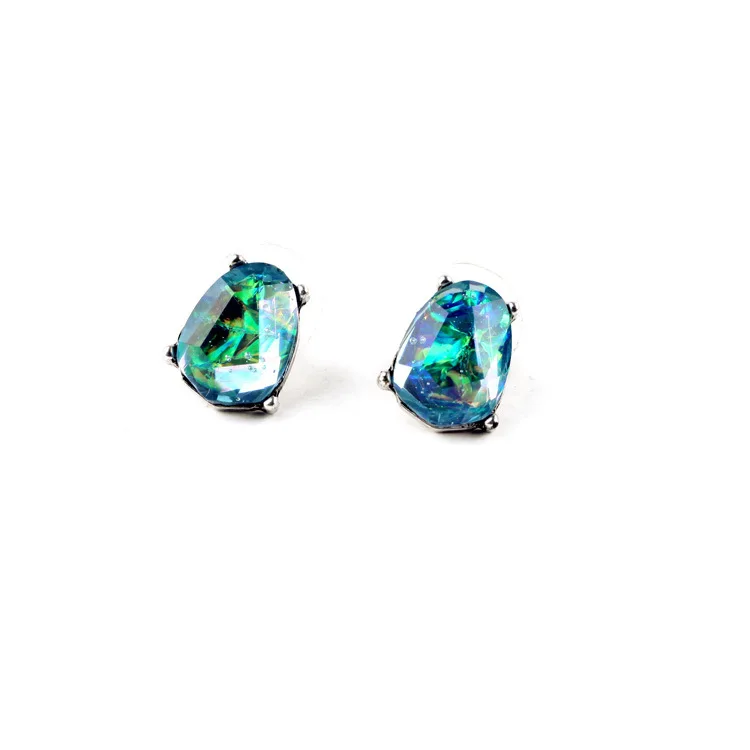 

Smart Crystal Stone Stud Earrings Bijoux Fashion Fine Jewelry Tiny Antique Silver Earrings for Women Jewelry Wholesale