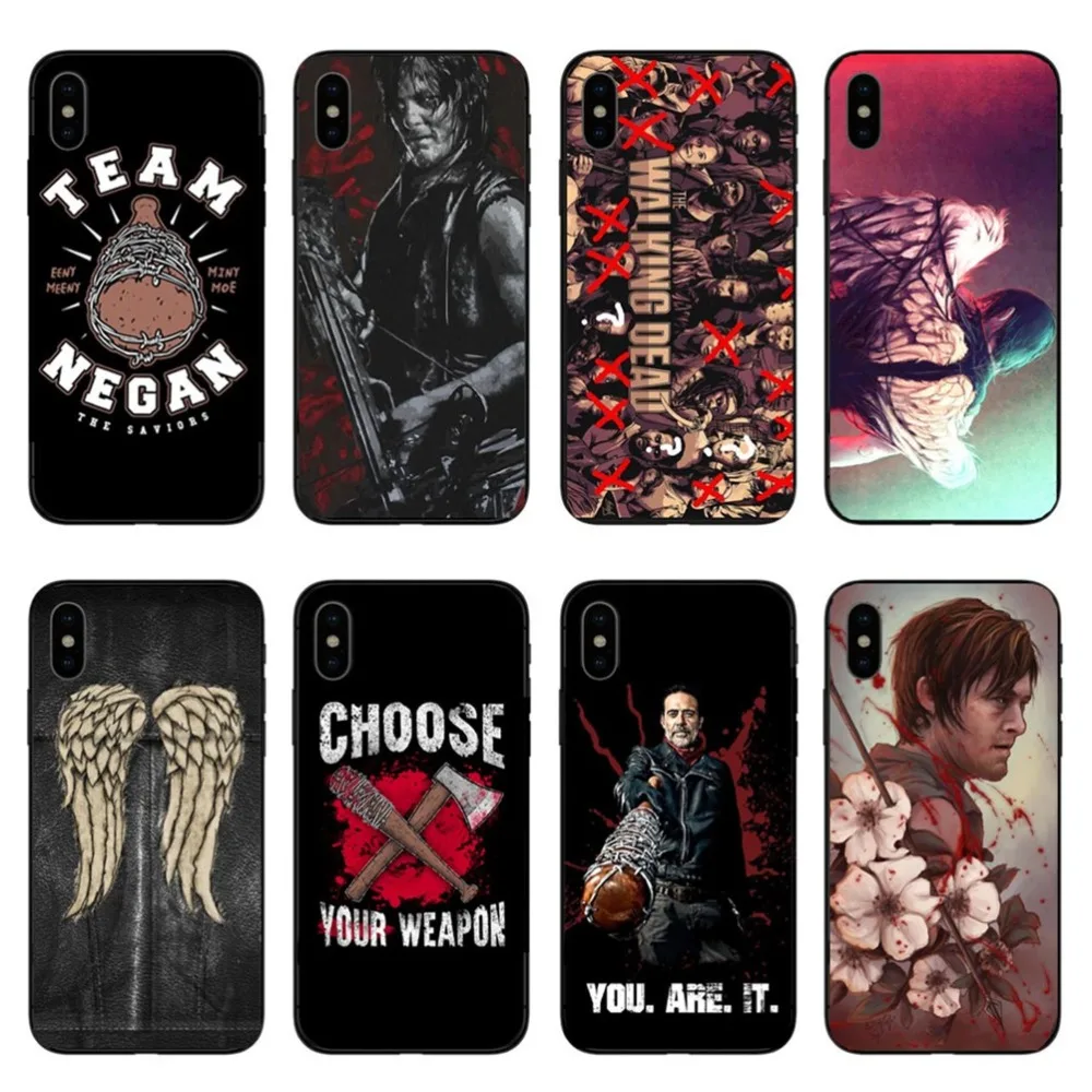 

The Walking Dead Team Negan Camiseta Black Hard PC Phone Cases Cover For iPhone 5 5s SE 6 6S Plus 7 XS Max XR 8 8 Plus X 10