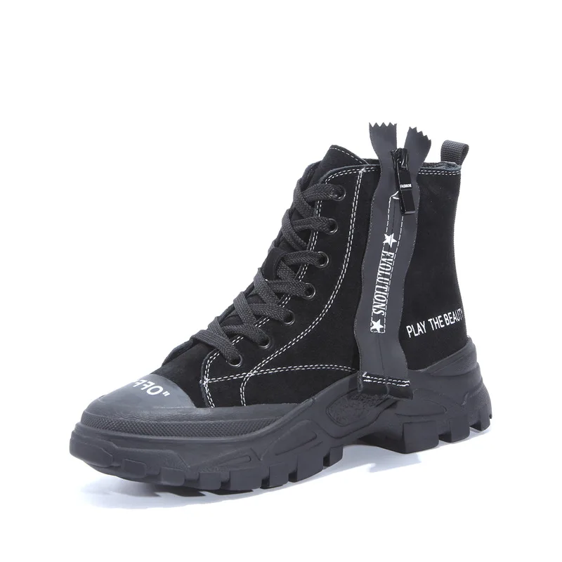 JINBEILEE Joker Warm Sports Walking Shoes Women Casual Platform Fashion Canvas Boots Retro Martin Boots Women