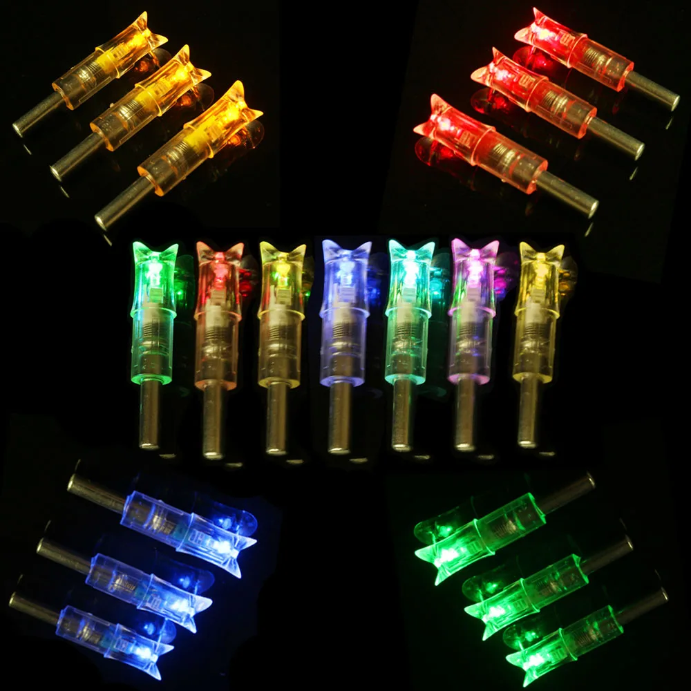

New 6 pcs Lighted Nocks Led Lighted Arrow Nock Suit Inner Diameter 7.62mm Crossbow Arrow for Archery Hunting Shooting