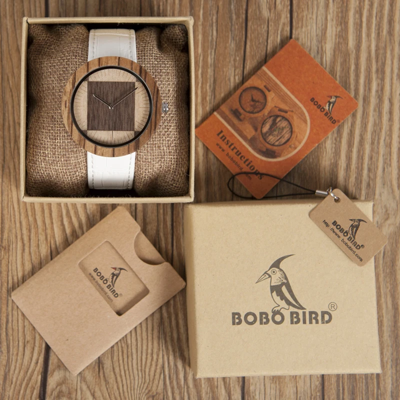 Luxury Brand BOBO BIRD Watch Men and Women Wooden Watches Genuine Leather Strap Move 2035 Quartz Wristwatch relogio feminino