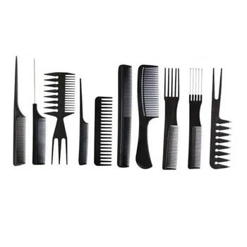 

B# 2017 Best price new Good quality 10 pcs Combs Black Pro Salon styling hairdresser barbers Plastic Combs set #1030 ** BB