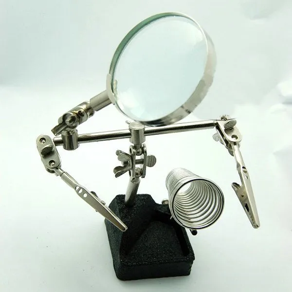 3 In 1 Hand Soldering Solder Iron Stand Holder Station Magnifier