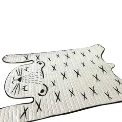 Белый Рисунок тигра 130x185 см полиэфирный трикотажный стеганый коврик для детей/детей для ползания подстилка коврик