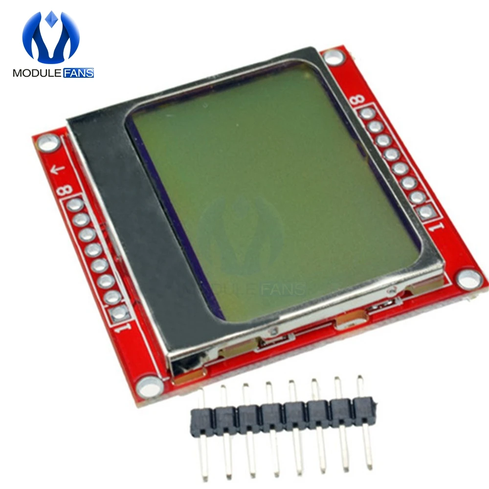 10 шт. 3 В точечная матрица ЖК модуль монитор белая подсветка адаптер PCB 84*48 84x48 5110