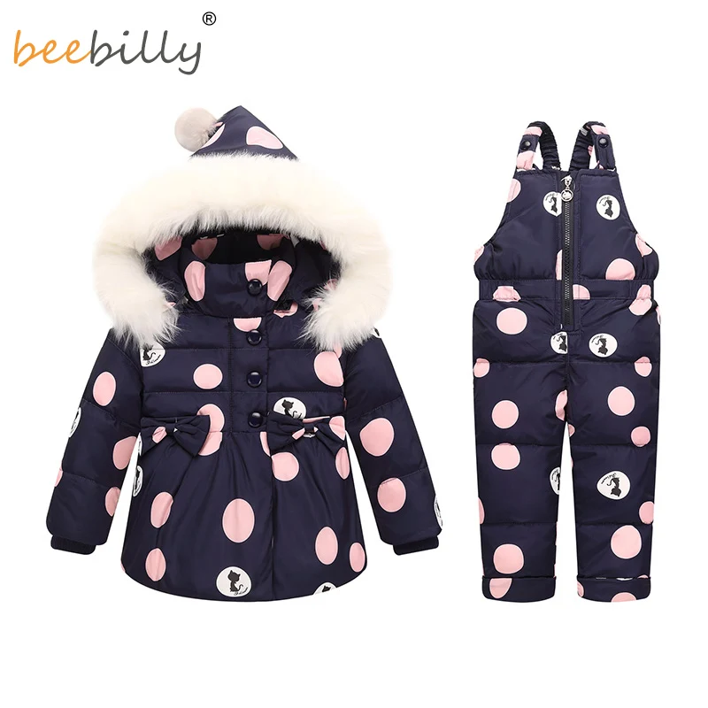 Winter Baby Girls Clothing Sets Warm Children Down Jackets Kids